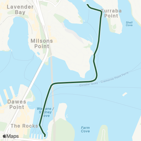 Sydney Ferries Network Neutral Bay map