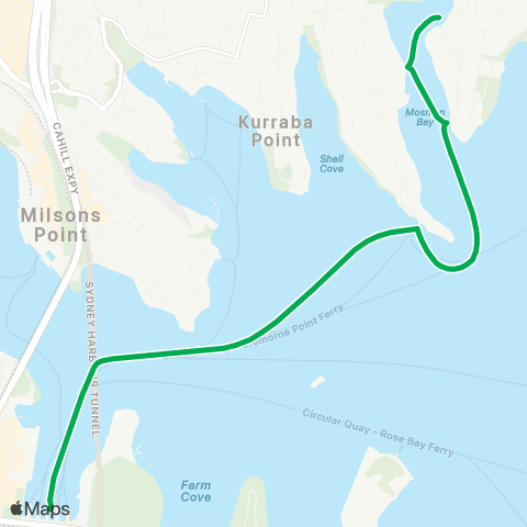 Sydney Ferries Network Mosman Bay map