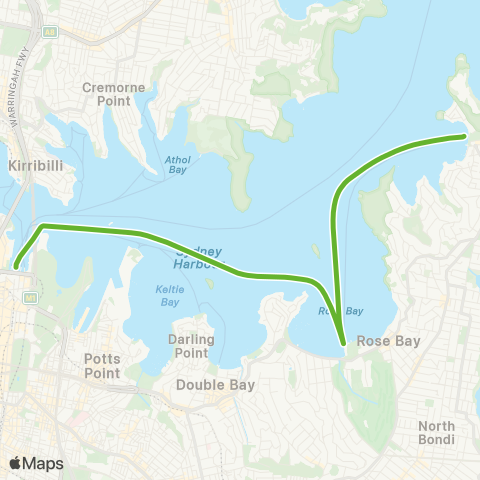 Sydney Ferries Network Watsons Bay map