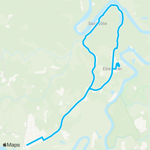 Sydney Buses Network Sackville to Wilberforce via Ebenezer map
