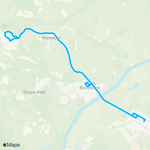 Sydney Buses Network Richmond to Kurrajong via Berambing (Loop Service) map