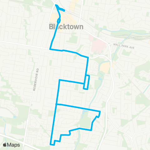 Sydney Buses Network Blacktown to Prospect via Flushcombe Rd (Loop Service) map