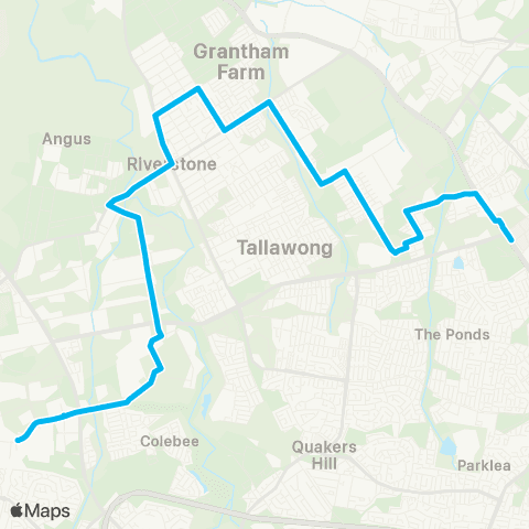 Sydney Buses Network Marsden Park to Rouse Hill Station map