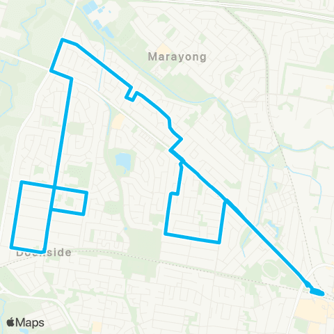 Sydney Buses Network Blacktown to Doonside (Loop Service) map