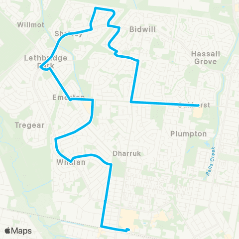Sydney Buses Network Plumpton Marketplace & Shalvey to Mt Druitt map