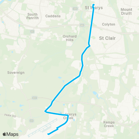 Other TfNSW routes Unknown Long Name map