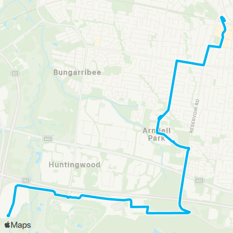 Sydney Buses Network Eastern Creek to Blacktown via Walters Rd map