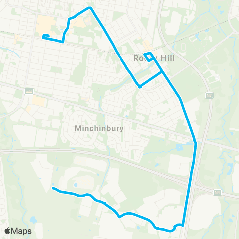 Sydney Buses Network Eastern Creek to Mt Druitt via Rooty Hill map