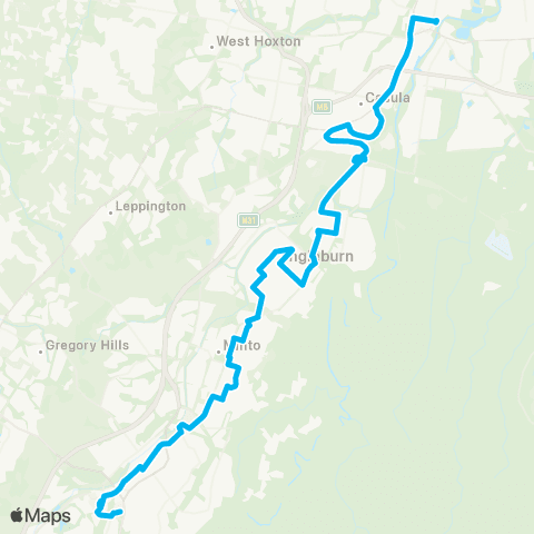 Sydney Buses Network Campbelltown to Liverpool map