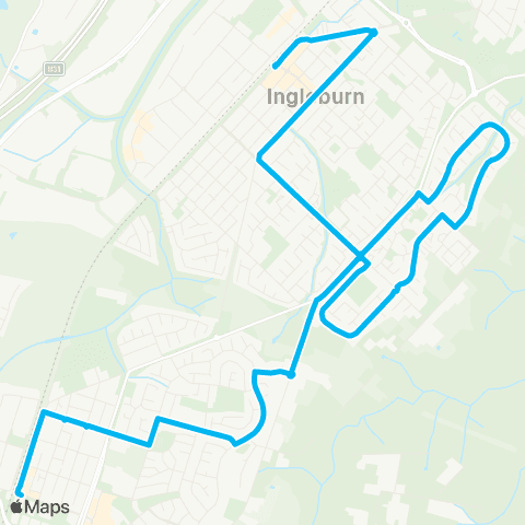 Sydney Buses Network Minto to Ingleburn map