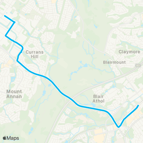 Sydney Buses Network Campbelltown to Smeaton Grange map