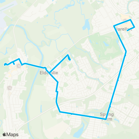 Sydney Buses Network Narellan to Camden via Spring Farm map