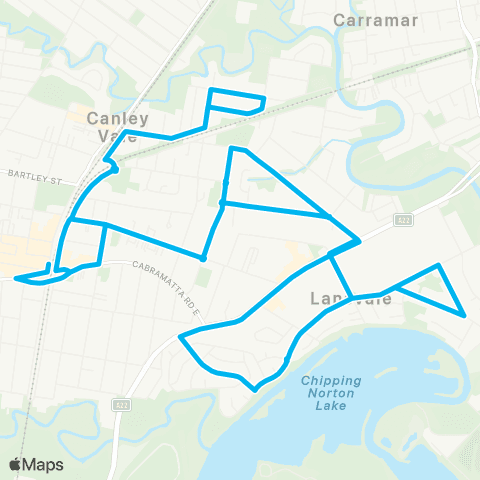 Sydney Buses Network Cabramatta to Lansvale (Loop Service) map