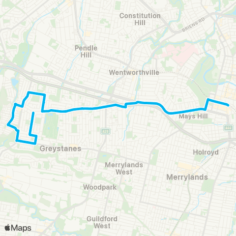 Other TfNSW routes Pemulwuy to Parramatta via Beresford Rd map