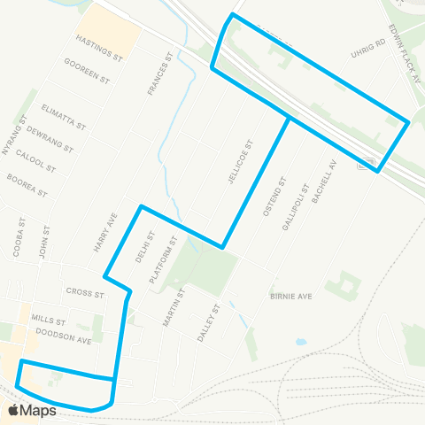 Other TfNSW routes Unknown Long Name map