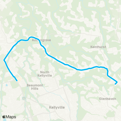 Sydney Buses Network Rouse Hill to Dural map
