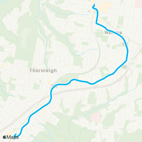 Sydney Buses Network Hornsby to Pennant Hills via Normanhurst map