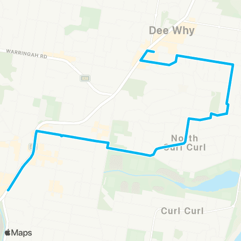 Sydney Buses Network Dee Why to Warringah Mall map