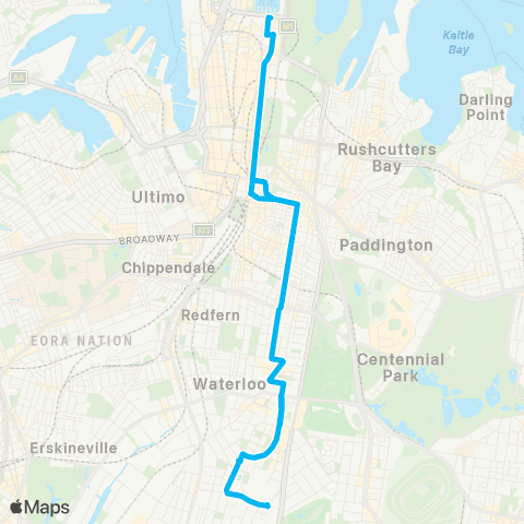 Sydney Buses Network City Circular Qy to Green Square (Loop Service) map