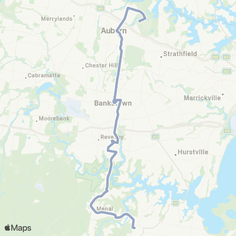 Temporary Buses Sutherland to Sydney Olympic Park map
