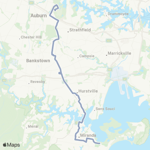 Temporary Buses Cronulla to Sydney Olympic Park map