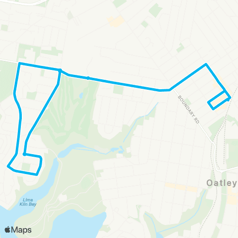 Sydney Buses Network Mortdale to Peakhurst Hts (Loop Service) map