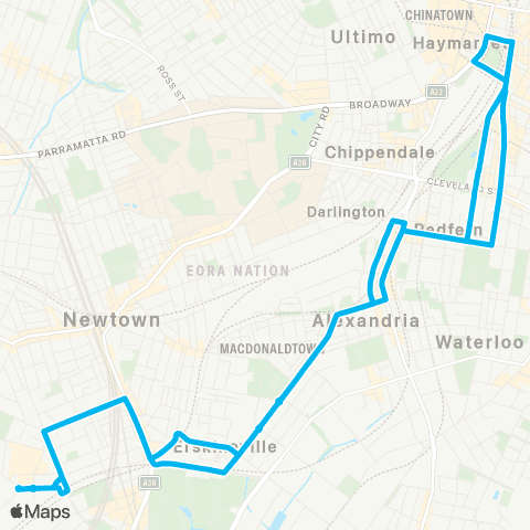 Other TfNSW routes Unknown Long Name map