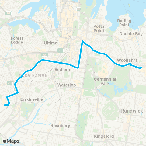 Other TfNSW routes Unknown Long Name map