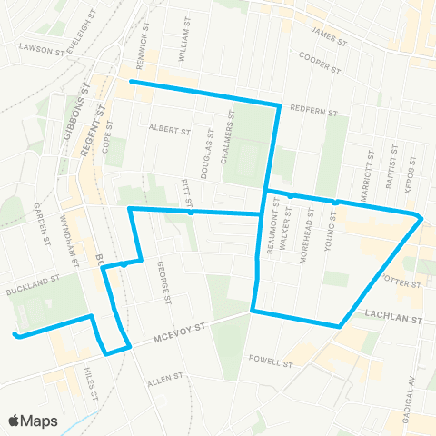 Other TfNSW routes Unknown Long Name map