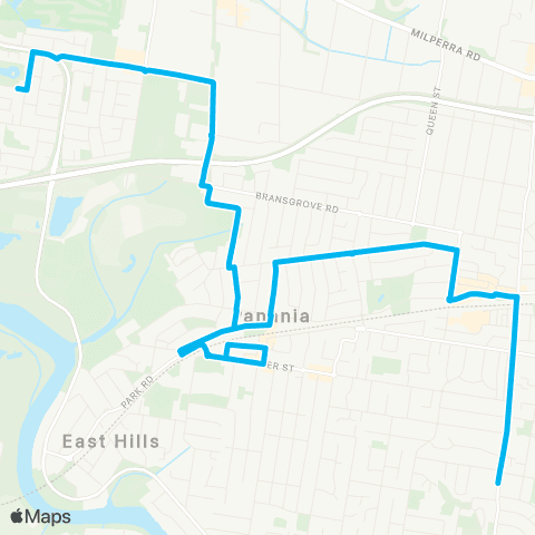 Other TfNSW routes Unknown Long Name map