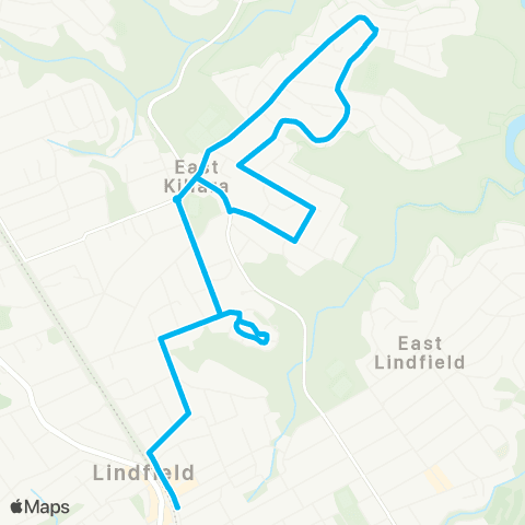Sydney Buses Network Lindfield to East Killara (Loop Service) map