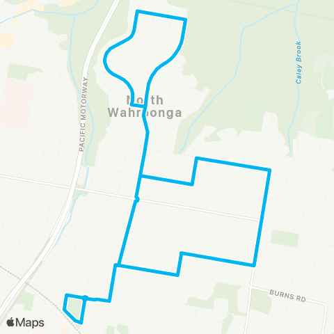 Sydney Buses Network Wahroonga to N Wahroonga (Loop Service) map