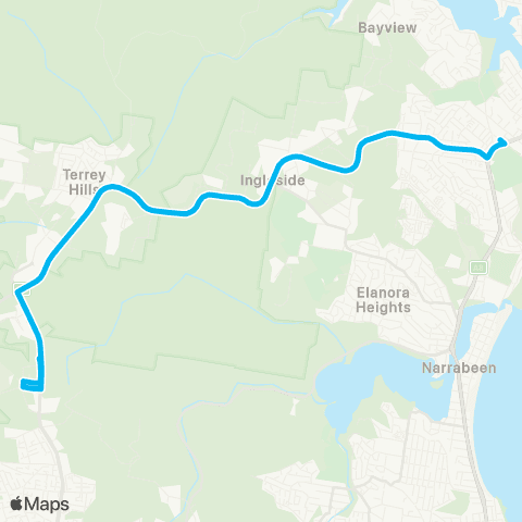 Other TfNSW routes Unknown Long Name map