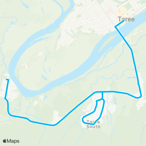Newcastle and Hunter Network Taree to Tinonee (Loop Service) map
