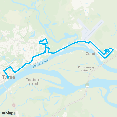 Newcastle and Hunter Network Cundletown to Taree map