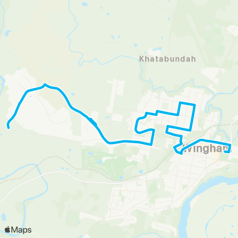 Newcastle and Hunter Network Wingham N to Wingham via Richardson St & Isabella St map