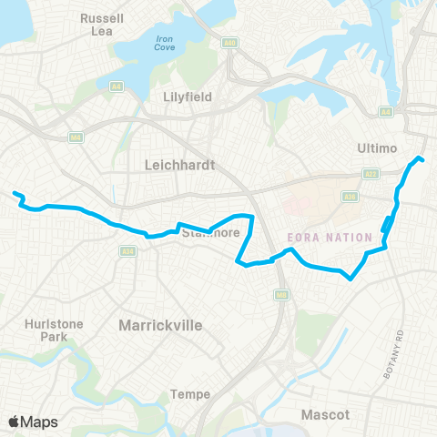 Temporary buses Central, then all stations to Ashfield map