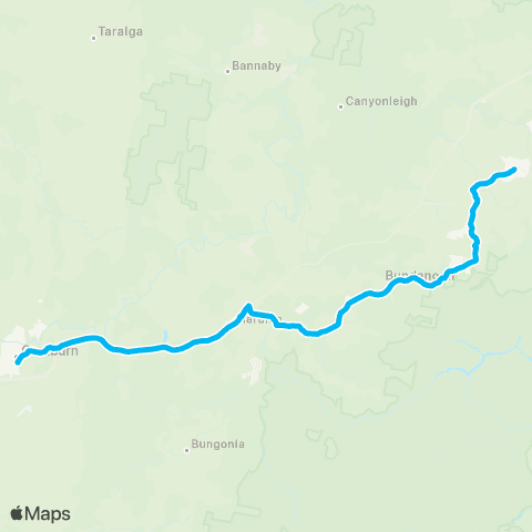 Temporary buses Moss Vale, then all stations to Goulburn map