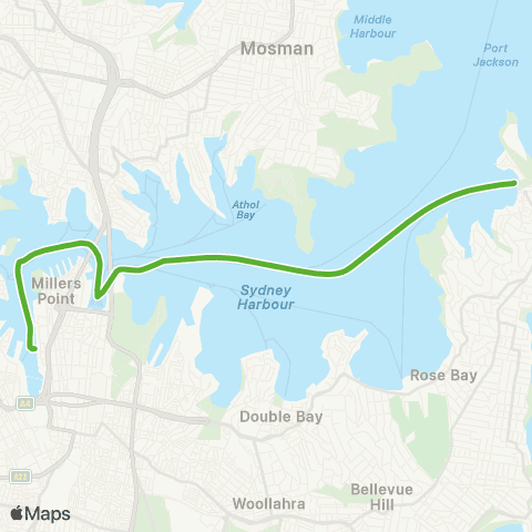 Private ferry and fast ferry services CCWB Watsons Bay Ferry map