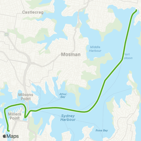 Private ferry and fast ferry services CCWM Manly and Watsons Bay Ferry map