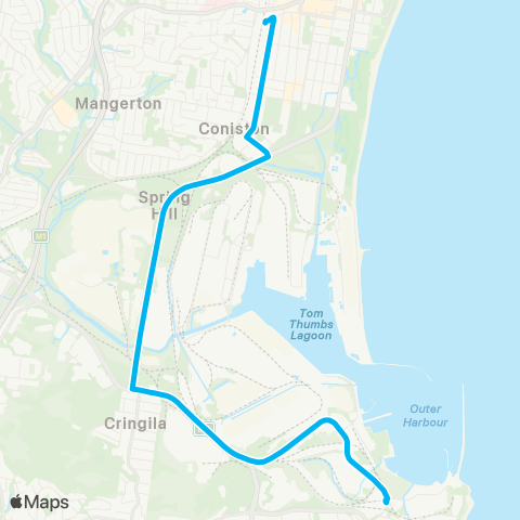 Temporary buses Wollongong, then all stations to Port Kembla map