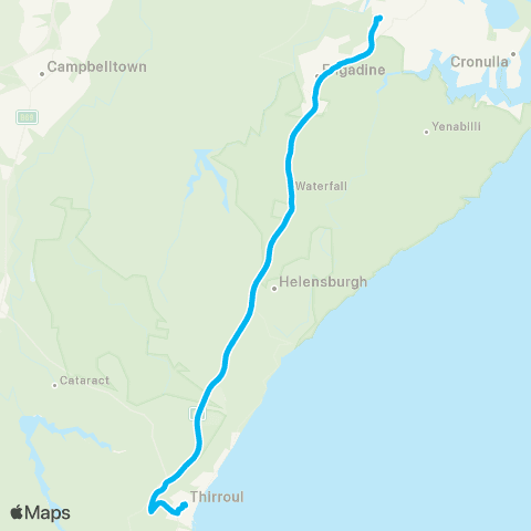 Temporary buses Sutherland to Thirroul Express map