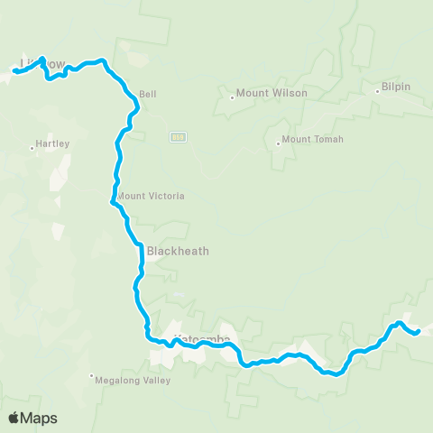 Temporary buses Springwood, then all stations to Lithgow map
