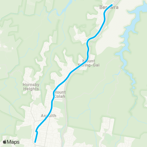 Temporary buses Hornsby, then all stations to Berowra map