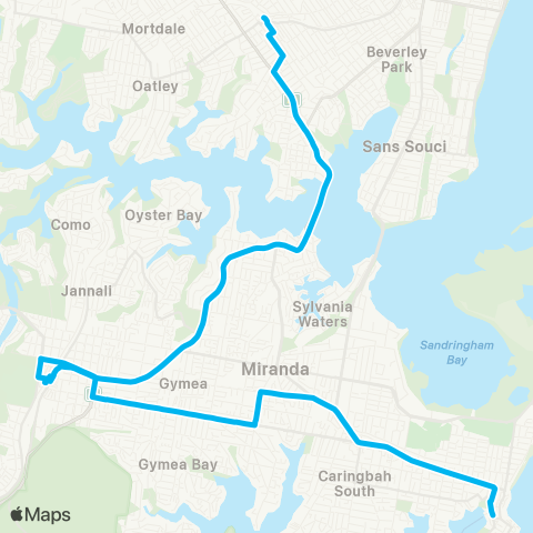 Temporary buses Hurstville, Sutherland, then all stations to Cronulla map