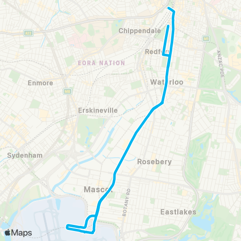 Temporary buses Central, then Domestic Airport (Loop Service) map