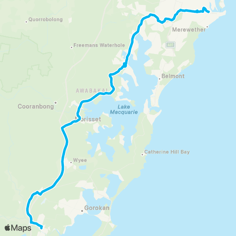 Temporary buses Newcastle, then all stations to Broadmeadow, Cardiff, Fassifern, Morisset, Wyong map