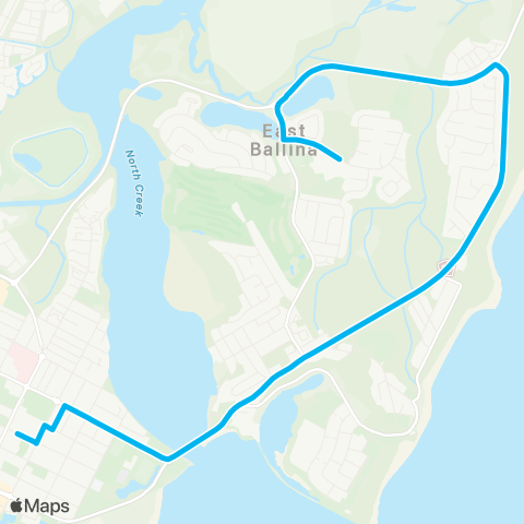 School buses Ballina Coast High to Southern Cross Public map