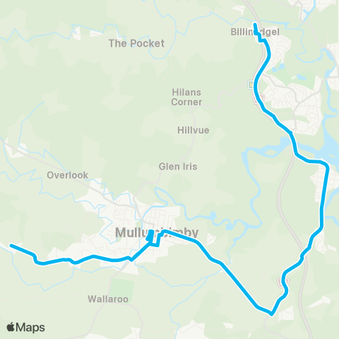 School buses Billinudgel to Mullumbimby High and Shearwater Steiner Sch map