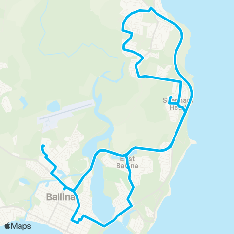 School buses Ballina to Skennars Head Schools and Ballina Schools via Lennox Head map